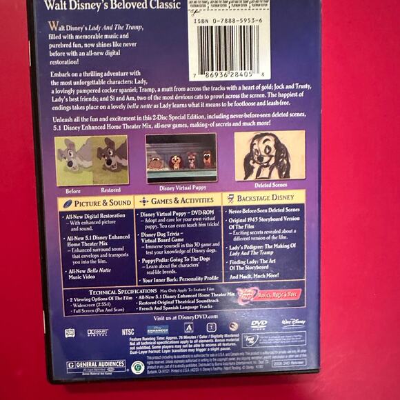 Walt Disney's Lady and the Tramp DVD - Picture 4 of 4